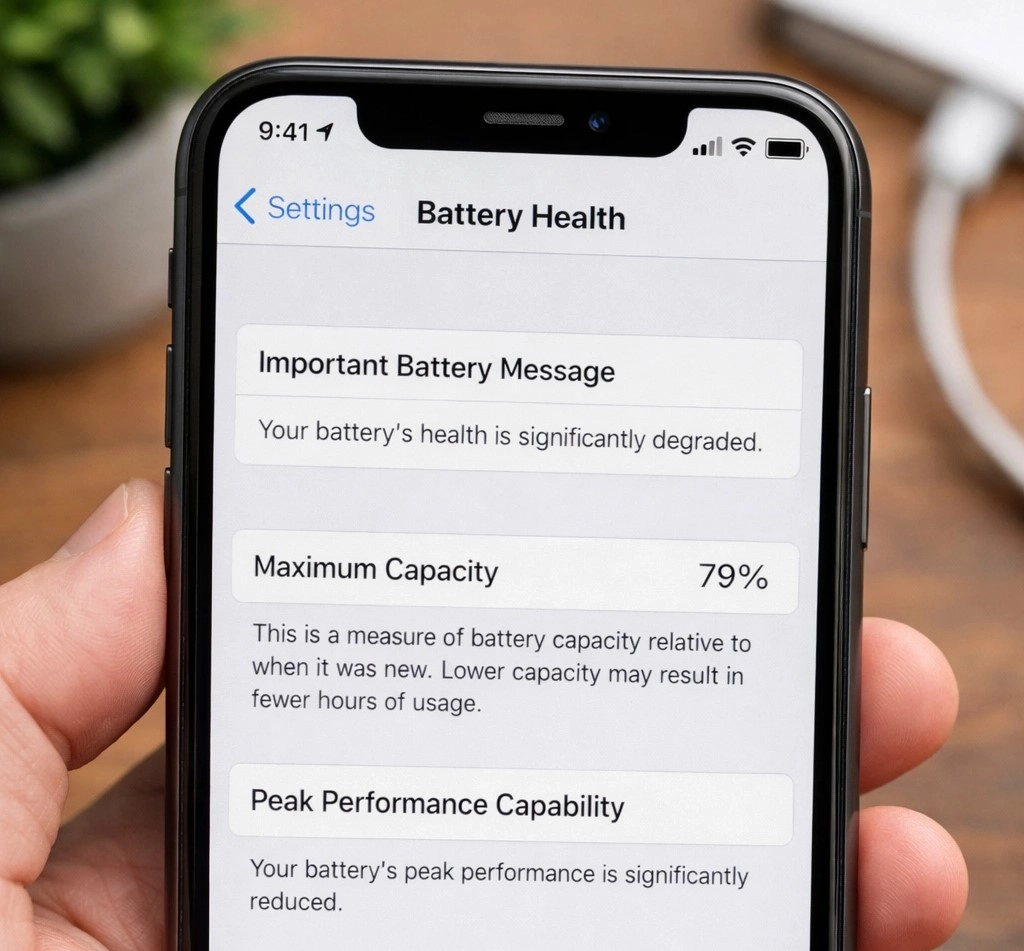 iPhone battery health status